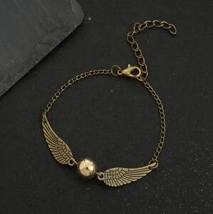 Harry Potter Golden Snitch Charm Bracelet Hogwarts School Quidditch Golden Wings
